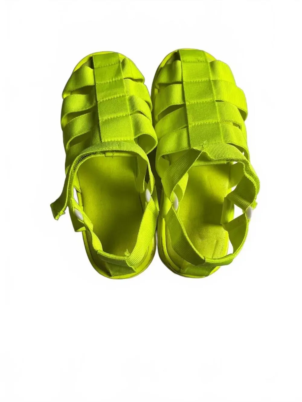 Neon Yellow Strappy Platform Sandals